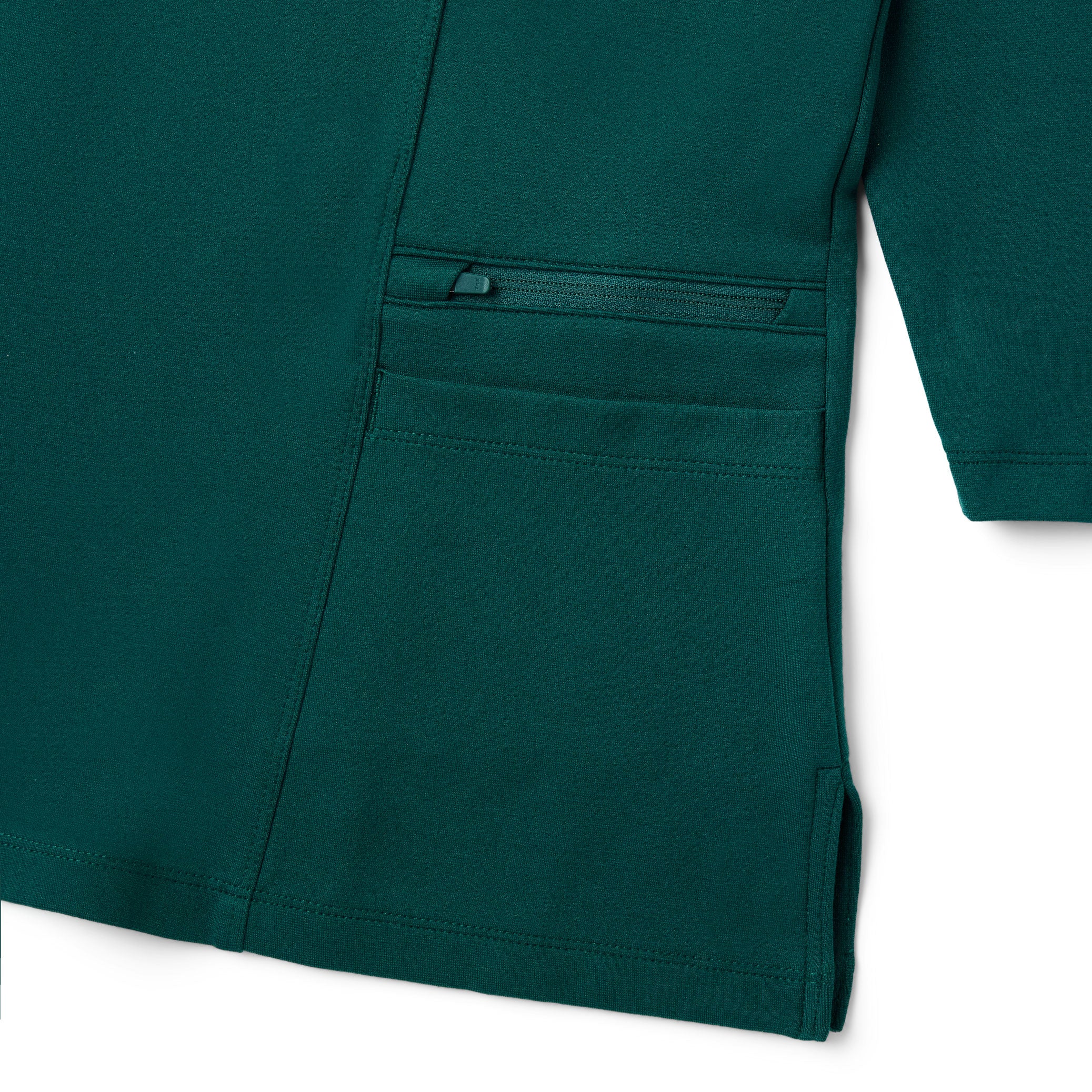 Zoe Slim 3/4-Sleeve Scrub Top - Midnight Green - Image 5